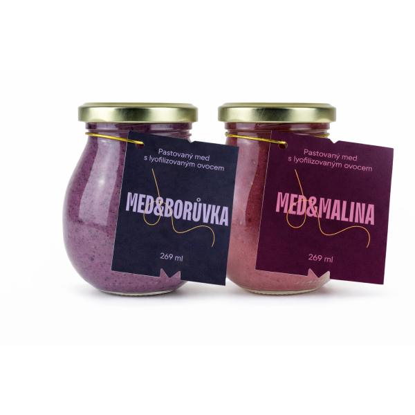 Výhodné balení – Květový pastovaný med s borůvkami a malinami