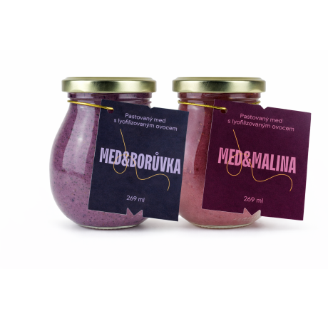 Výhodné balení – Květový pastovaný med s borůvkami a malinami