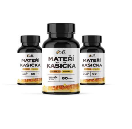 Výhodné balení- 3x Mateří kašička s propolisem a vitamínem C – doplněk stravy na podporu imunity (60 kapslí)