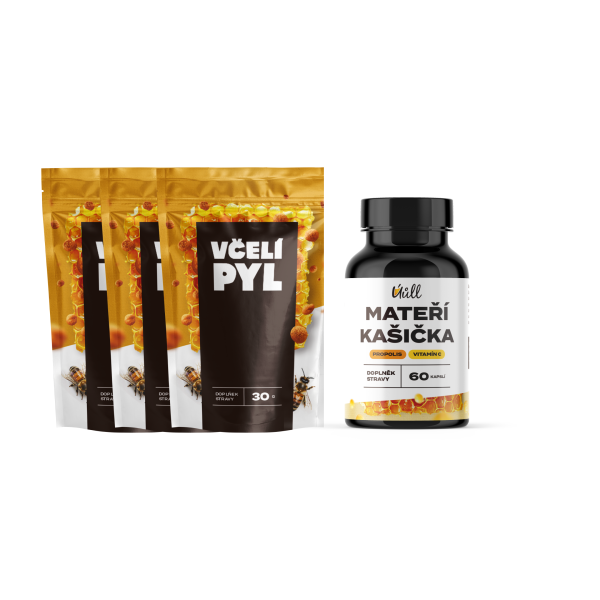 Longevity set MINI: 3× Rouskový pyl + 1× Mateří kašička s propolisem a vitamínem C