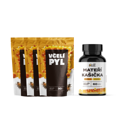 Longevity set MINI: 3× Rouskový pyl + 1× Mateří kašička s propolisem a vitamínem C