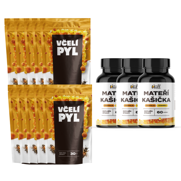 Longevity set pro imunitu: 10x Rouskový pyl + 3x Mateří kašička s propolisem a vitamínem C