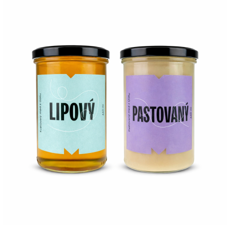 Výhodné balení – Lipový a pastovaný med 0,6 kg