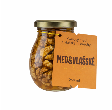 Med květový s vlašskými ořechy