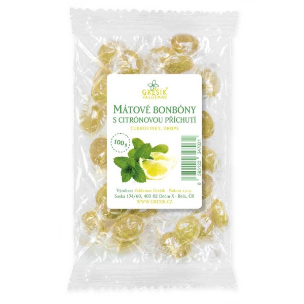 Mátové bonbóny s citrónovou příchutí