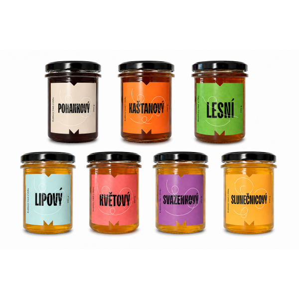 Sedm chutí medu | degustační sada (7× 250 g)