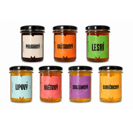 Sedm chutí medu | degustační sada (7× 250 g)