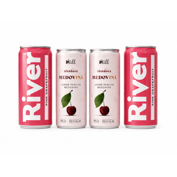 Výhodné balení 2+2 třešňová medovINÁ a Pink Grapefruit Tonic | Letní drink z medoviny