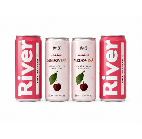 Výhodné balení 2+2 třešňová medovINÁ a Pink Grapefruit Tonic | Letní drink z medoviny