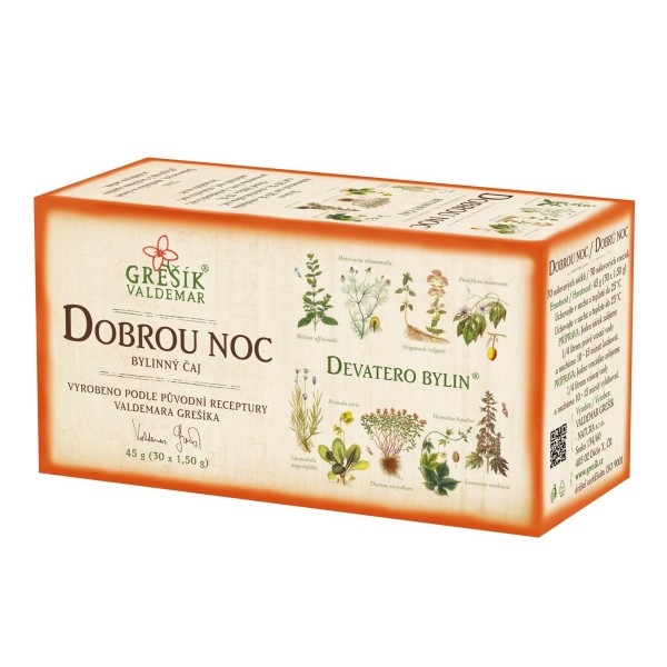 Dobrou noc – bylinný čaj 45 g (30 sáčků) | Grešík