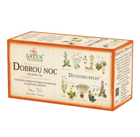 Dobrou noc – bylinný čaj 45 g (30 sáčků) | Grešík