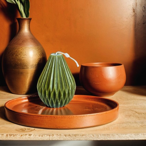 Svíčka ze včelího vosku - hruška zelená