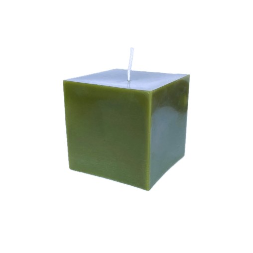 Svíčka ze včelího vosku - kostka velká zelená