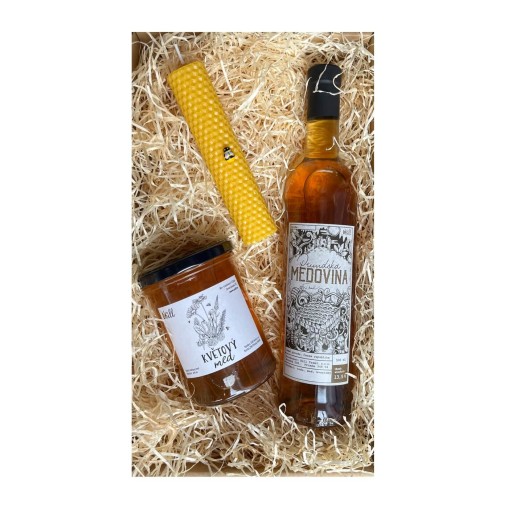 Dárkový balíček - medovina, med, svíčka