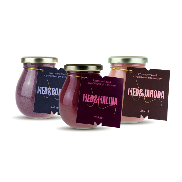 Výhodné balení – 3× Květový pastovaný med s borůvkami, jahodami a malinami