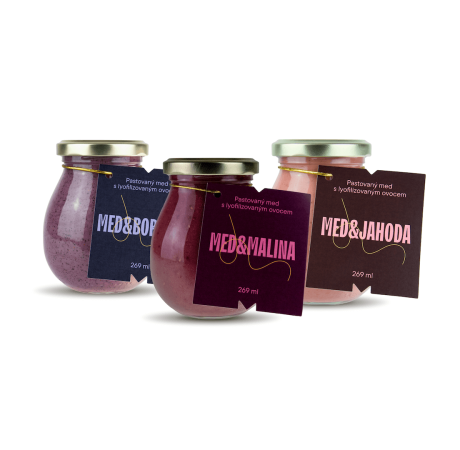 Výhodné balení – 3× Květový pastovaný med s borůvkami, jahodami a malinami