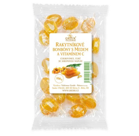 Rakytníkové bonbóny s medem a vitamínem C
