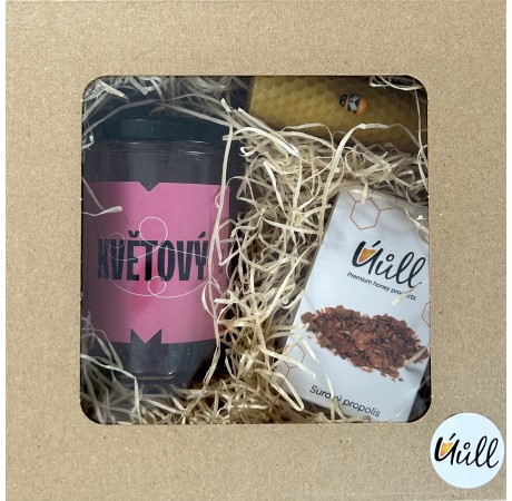 Dárkový balíček - med, svíčka, propolis