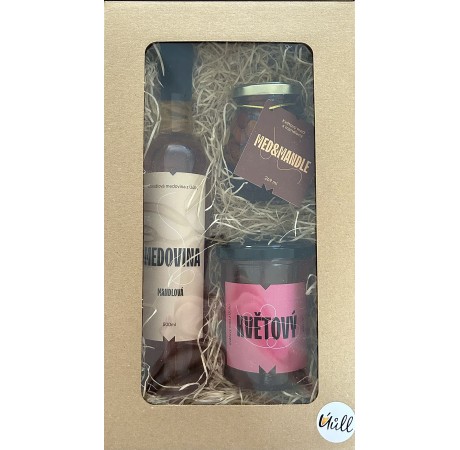 Dárkový balíček - medovina, med, mandle v medu