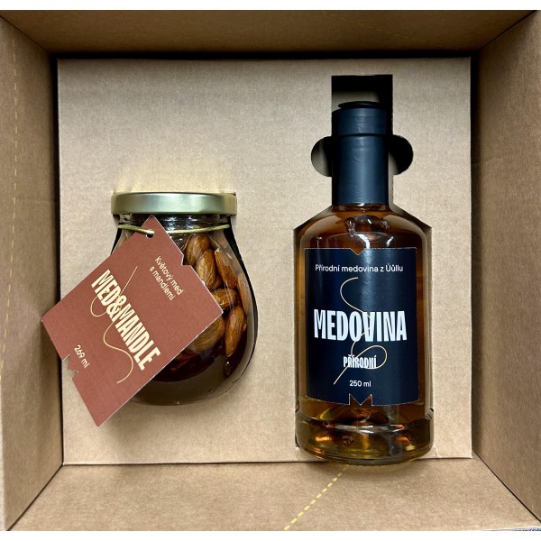 Dárkový balíček - Medovina přírodní a Med & mandle