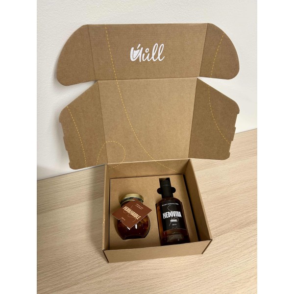 Dárkový balíček - Přírodní medovina a med s mandlemi