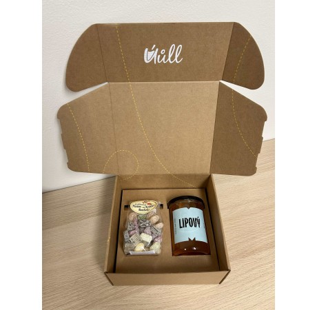 Dárkový balíček - Lipový med a bylinné bonbony proti kašli