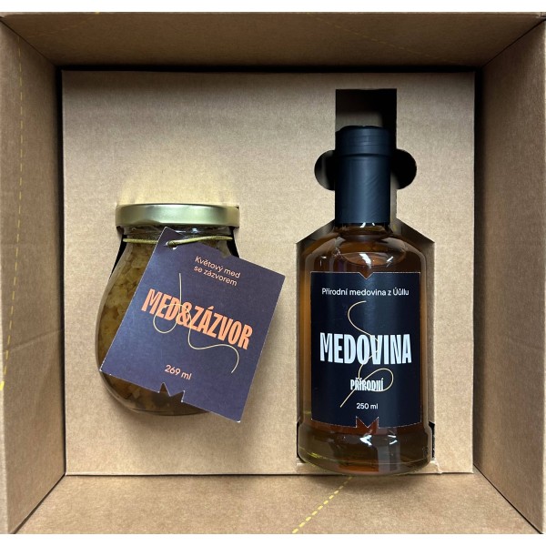 Dárkový balíček - Medovina přírodní a Med & zázvor