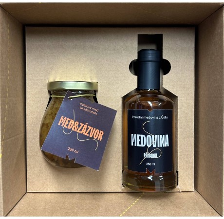 Dárkový balíček - Medovina přírodní a Med & zázvor