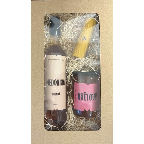 Dárkový balíček - medovina, med, svíčka