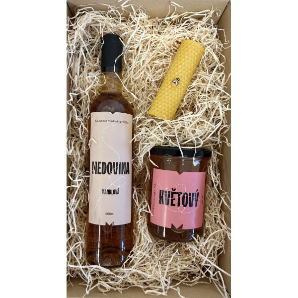 Dárkový balíček - medovina, med, svíčka