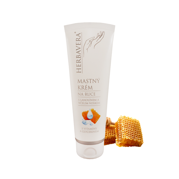 Mastný krém na ruce s lanolinem a včelím voskem Herbavera
