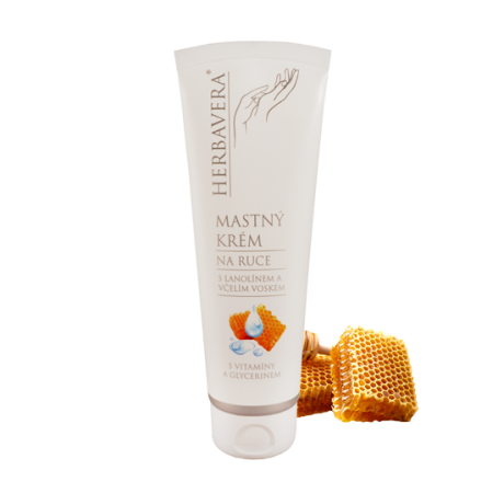 Mastný krém na ruce s lanolinem a včelím voskem Herbavera
