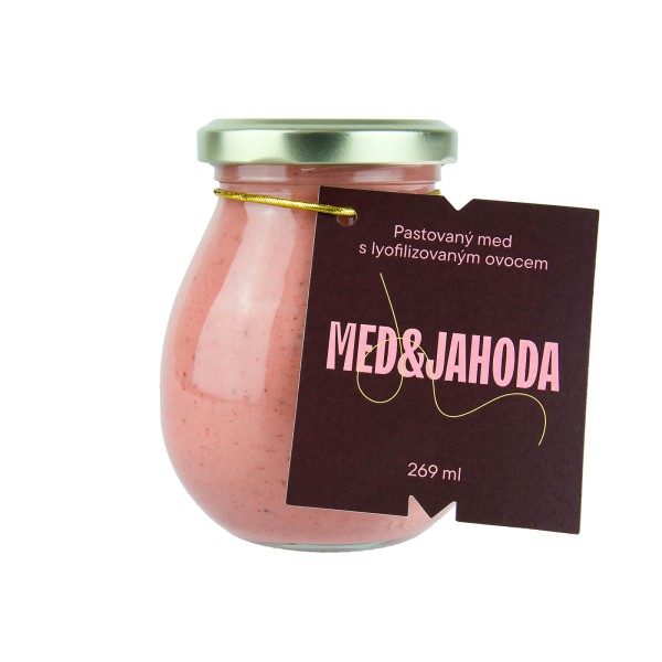 Květový pastovaný med s jahodami- bez etikety
