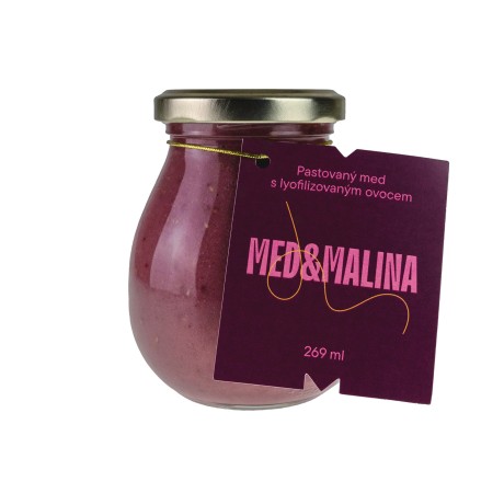 Květový pastovaný med s malinami- bez etikety