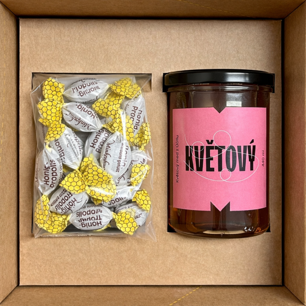 Dárkový balíček - Med květový a Medové bonbony s propolisem