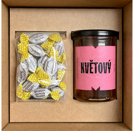 Dárkový balíček - Med květový a Medové bonbony s propolisem