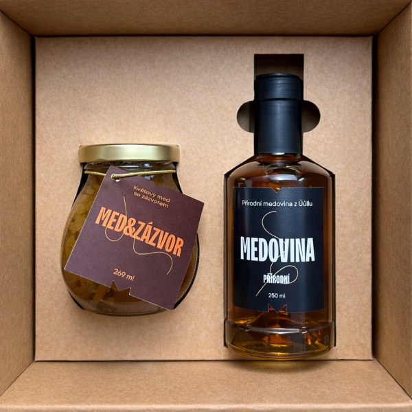 Dárkový balíček - Medovina přírodní a Med & zázvor